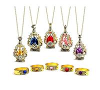 10 Madoka Magica Keychain Necklace Set Anime Cosplay Pendant (Gold)
