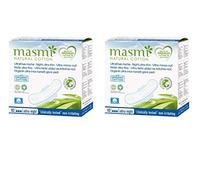 10 Masmi Ultra-Thin Organic Cotton Night Pads with Wings Individually Wrapped 100% Biodegradable, Perfume Viscose Rayon Chlorine Dioxin Free (2)
