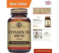 10 mcg Vitamin D3 Softgels (100 Count) - Essential for Bone & Immune Health