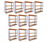 10 Metal Garage Shelving Units 1.5m Wide-Heavy Duty Storage Racking S-RAX 4Tier