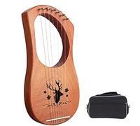 10 Metal String Lyre Harp, Lyre Harp Mahogany String Instrument with Tuning Wrench Black Gig Bag Complete Accessories for Music Lovers, Adults, Children and Beginners (Color : Log color)