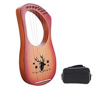 10 Metal String Lyre Harp, Lyre Harp Mahogany String Instrument with Tuning Wrench Black Gig Bag Complete Accessories for Music Lovers, Adults, Children and Beginners (Color : Sunset color)