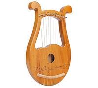 10 Metal String Solid Wood Mahogany Lyre Harp With Tuning Wrench, Unique Patterns, Carved Phonetic Symbols, For Music Lovers Beginners Children Adults (Color : Desert)