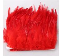 10 Meter 10-15 Cm Chicken Rooster Tail Feathers Trims Strip for Wedding Party Clothing Rooster Feather Trim Red 5 Meter