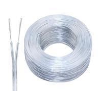 10 Meter 28AWG Electrical Wire Clear 2 Core Flat Wire PVC Mains Power Cable Flexible Outer Diameter 1.6*3.2mm Wear-Resistant Oxidation Resistane for Installing Low-Power Household Appliances LED Lamps