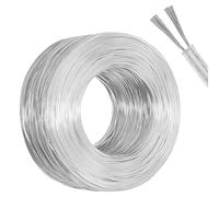 10 Meter 28AWG Electrical Wire, Clear 2 Core Flat Wire PVC Mains Power Extension Cable Diameter 3.2mm Thickness 1.6mm Wear-Resistant Oxidation Resistane for Installing Low-Power Household Appliances