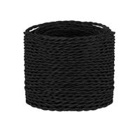 10 Meter / 32.8FT Braided Cable, LEDSONE 3 Core Electrical Cables, Vintage Braided Flex Cable Twisted Fabric Electrical Wire for DIY Industrial Pendant Lights or Other Appliances - Black