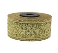10 Meter 35 mm Celtic Knot Metallic Gold Jacquard Ribbon Trim Embroidery Tapes Woven Band for Costume Home Decor and Clothing 35068