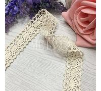 10 Meter Cotton Crochet Lace Edging Trim Ribbon 2cm Width Vintage Ivory Edging Trimmings Fabric Embroidered Applique Sewing Craft Wedding Bridal Dress Embellishment Masking Tape Decoration Embroidery