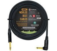 10 Meter - Gotham GAC-1 Ultra Pro - Premium, Low-Capacitance (21 pf/Ft) Guitar Bass Instrument Cable - with Straight to Angled 6.35mm Neutrik Gold Plated TS Connectors