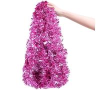 10 Meter Pink Christmas Chunky Tinsel Christmas Garland Tinsel for Xmas Tree Decorations Home Ornament