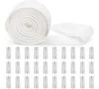 10 Meter Polyester Curtain Fabric with 30 Metal Hooks Compatible with Various Curtain Styles and Window Sizes