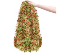 10 Meter Red Gold Green Christmas Chunky Tinsel Christmas Garland Tinsel for Xmas Tree Decorations Home Ornament