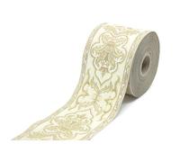 10 Meter Spool 70mm Wide Golden Age Royal Crown Jacquard Ribbon Embroidered Woven Trim 70054