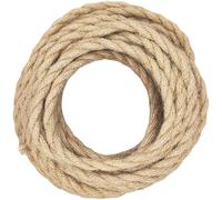 10 Meters 2 Core Rope Twisted Electric Light Cord,Vintage Braided Flex Cable Fabric Electrical Wire for DIY Pendant Lamp Industrial Lighting Appliances (TwTisted Hemp Rope)
