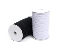 10 Meters 3-14mm Elastic Sewing Band, Flat Rubber Band for Underwear Knitted Fabric and Garment Repair Accessories,Black,Width 8mm