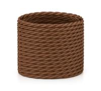 10 Meters / 32.8FT Brown Braided Cables, LEDSONE 3 Core Electrical Cable, Vintage Braided Flex Cable Twisted Fabric Electrical Wire for DIY Industrial Pendant Lights or Other Appliances - Brown
