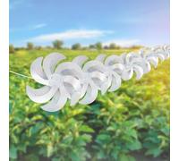 10 Meters 8 Pieces Windmills Reflective Bird Repellent, 12 Inches Silver Wind Spinners for Outdoor Yard Garden Lawn Farm Decor to Scare Birds, Large Shiny Rotating Pinwheels for Animal Deterrent