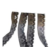 10 Meters Beautiful White Lace Ribbon Tape 2cm Trim DIY Embroidered for Sewing Decoration Fabric for DIY Crafts Decoration(Black)