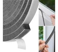 10 Meters Door Window Frame Brush Seal Weather Strip - Adhesive Draught Stopper Draft Excluder for Sliding Door Window and Wardrobe - High-Density Felt - 9mm(W) * 5mm(H) - Grey