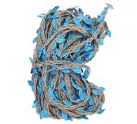 10 Meters Fake Green Leaves Lvy Jute Twine Artificial Leaf Ribbon Braided Garland for Rustic Wedding Decorations and Home Garden Wall Hanging (Blue)