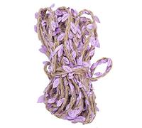 10 Meters Fake Green Leaves Lvy Jute Twine Artificial Leaf Ribbon Braided Garland for Rustic Wedding Decorations and Home Garden Wall Hanging (Purple)