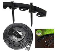 10 Meters Garden Lawn Edging Border Outdoor Flexible Pathway Wall Fence with 50 Strong Securing Pegs