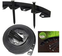 10 Meters Garden Lawn Edging Border Outdoor Flexible Pathway Wall Fence with 40 Strong Securing Pegs
