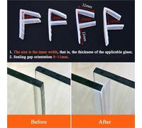 10 Meters Glass Shower Door Seal Strip Silicone Rubber Window Seal to Stop Shower Leaks Flexible Weatherproof Seal for Bathroom(F,10M_8MM)