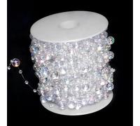 10 Meters Iridescent Pearl Beads Chain Garland Pearl String Beads Chain for Wedding Doration