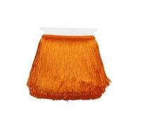 10 Meters Lace Ribbon 20cm/Wide Silk Tassel Fringe Trim Tassle Garment Curtain Latin Dress Stage Clothes Tassels for Jewelry DIY for Clothes Accessories(Orange Yellow)