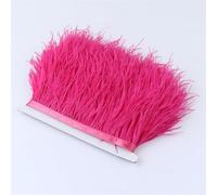 10 Meters Ostrich Feathers Fringe Trim 8-10 Cm Handicraft Accessories Ostrich Feather Sewing On Tape Ribbon 02 Watermelon Red 10 Meter