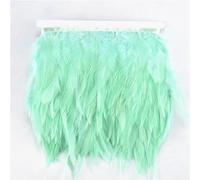 10 Meters Per Lot Pheasant Feathers on Ribbon, Fringe, Rooster Feathers for Clothing, Ribbon, Sewing Trim, Plums, Mint Green1