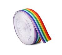 10 Meters Rainbow Ribbon, Multicolors Grosgrain Ribbon Double Sided Fabric Ribbon for Arts Crafts DIY, Gift Wrapping, Wedding, Birthday Party Decoration (10M X30MM)
