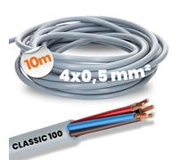 10 Metre Lapp 00101234 Ölflex Classic 100 Control Line 4 x 0.5 mm² without Green-Yellow Protective Conductor, 4 Core Cable, Colour-Coded PVC Cable, 4 Core