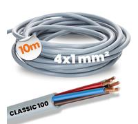 10 Metre Lapp 00102044 Ölflex Classic 100 Control Line 4 x 1 mm² without Green-Yellow Protective Conductor, 4 Core Cable, Colour-Coded PVC Cable, 4 Core