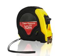 10 Metre Retractable Tape Measure with Dual Break Button Design, Rubberised Grip and Protective Shell, Inches & Centimetres, Ideal for DIY Projects (10M Tape Measure)