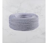 10 Metres - Black, White 2 Core Twisted Vintage Italian Braided Fabric Lighting Cable | Woven Silk Rayon | Flexible Wire Cord | Pendant - Table Lamp - Floor Lighting | UK & European Approved Standards