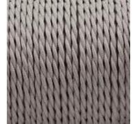 10 Metres - Grey 2 Core Twisted Vintage Retro Italian Braided Fabric Lighting Cable | Woven Silk Rayon | Flexible Wire Cord | Pendants - Table Lamps - Floor Lighting | UK & European Approved Standards