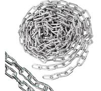 10 Metres Length Heavy Duty Chain Links, 3mm Heavy Duty Chain Metal Links, Galvanized Steel Welded Link Chains Lift for Fence Gate, Garage Doors, Swing Chains and Bicycle Security Lock