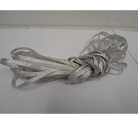 10 metres of 3mm Glitter Satin Ribbon Silver Double Sided