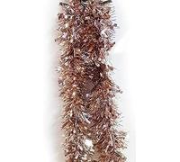 10 Metres of Deluxe Chunky Fluffy Tinsel Bright and Classic Christmas Colours 5 Strands of 6 Foot 7" Long Thick and Thin 6ply Foil Metallic Tinsel Total of 33ft or 395" Many Colours (Rose Gold)