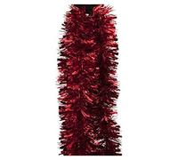 10 Metres of Deluxe Chunky Fluffy Tinsel Bright and Classic Christmas Colours 5 Strands of 6 Foot 7" Long Thick and Thin 6ply Foil Metallic Tinsel Total of 33ft or 395" Many Colours (Red)
