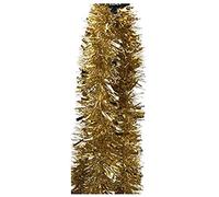 10 Metres of Deluxe Chunky Fluffy Tinsel Bright and Classic Christmas Colours 5 Strands of 6 Foot 7" Long Thick and Thin 6ply Foil Metallic Tinsel Total of 33ft or 395" Many Colours (Gold)