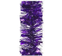 10 Metres of Deluxe Chunky Fluffy Tinsel Bright and Classic Christmas Colours 5 Strands of 6 Foot 7" Long Thick and Thin 6ply Foil Metallic Tinsel Total of 33ft or 395" Many Colours (Purple)