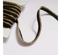 10 Metres of Gold and Black 4mm Flanged Insertion Piping Cord Lurex Metallic