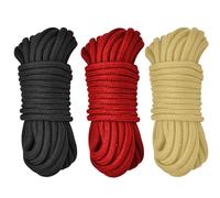 10 Metres Soft Cotton Rope Cord - 3pack 8mm Thick Black Rope Twisted,Strong Multifunctional Nylon for Crafts Decoration Washing Line Camping Hanging Curtain, Camping Outdoor Multipurpose Utility