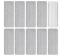 10 Microfibre Mop Pads, Washable Dry/Wet Replacement for All Spray Mops, Fit for Hardwood, Marble, Tiles, Laminate (Grey)