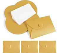 10 Mini Envelopes & 10 Blank Cards, Antique Gold Pearlescent Gift Envelopes