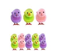 10 Mini Fluffy Easter Multicolour Chicks